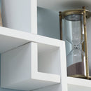 Libreria Moderna Sospesa con 5 Cubi Intrecciati 49,5x10,2x86 cm in Legno Bianco