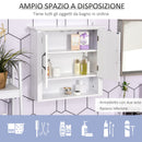 Mobiletto da Parete 2 Ante con Ripiano in Legno Bianco 60x19.8x58 cm 