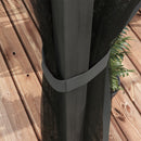 Pergola da Giardino con Tetto Retrattile e Tende 397x297x225 cm in Alluminio e Poliestere Grigio Scuro
