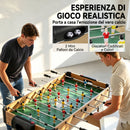Calcio Balilla 109x77x72 cm Tavolo da Gioco cm con 22 Giocatori Palline e Segnapunti Manuale Rovere e Giallo      