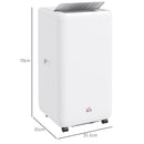Condizionatore Portatile 1250W 35,5x35x70 cm con 5 Modalità e Timer 24h Bianco