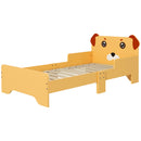Lettino per Bambini 3-6 Anni con Sponde Laterali Anticaduta 143x74x66 cm in MDF Giallo