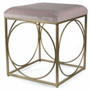 Sgabello Quadrato 40x40x46 cm in Ferro e Velluto Soriani Rosa Cipria
