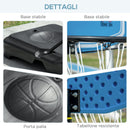 Canestro da Basket Altezza Regolabile 195-245 cm in Acciaio e HDPE Blu