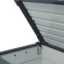 Baule da Giardino 295L con Serratura 120x62x66 cm in Acciaio Zincato Grigio Scuro