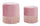 Puff Contenitore Lines Coppia Rosa Ø35x42-30x32 cm in Legno e Spugna e in Ferro e Poliestere Rosa