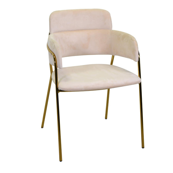 Sedia Imbottita 52x52xh79 cm in Tessuto Velluto Hannover Crema acquista