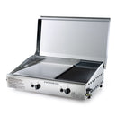 Doppia Piastra di Cottura con Cover Ompagrill Plancha Double 0468/M Alimentazione a Gas GPL e Metano con Accensione Piezoelettrica in Acciaio Inox e Ghisa