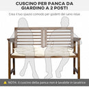 Cuscino per Sedie da Giardino 100x50 cm in Poliestere Crema