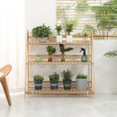 Fioriera da Giardino Pieghevole da Esterno a 3 Livelli 98x37x96,5 cm  in Bambù Legno Naturale