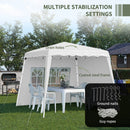 Gazebo Pieghevole da Giardino 2,4x2,4x2,5m in Acciaio e Tessuto Oxford Bianco