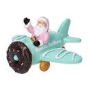Aeroplano resina con babbo natale cm 17x14xh9