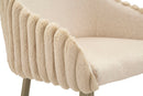 Sgabello Bar Alaska A Crema Set 2 Pz 52x46x111 cm in Compensato e Spugna e Ferro e Poliestere Crema      