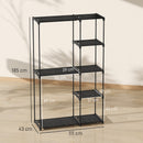 Armadio Guardaroba Portatile con 2 Aste e 6 Ripiani 111x43x185 cm in Tessuto Plastica e Acciaio Nero      