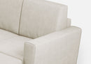 Divano 2 Posti con Pouf 152x155x85 cm Yasel in Tessuto Latte