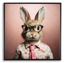 Dipinto su Tela Laccato Bunny con Cornice 62,5x2,8x62,5 cm in Metallo e Abete e Tela      
