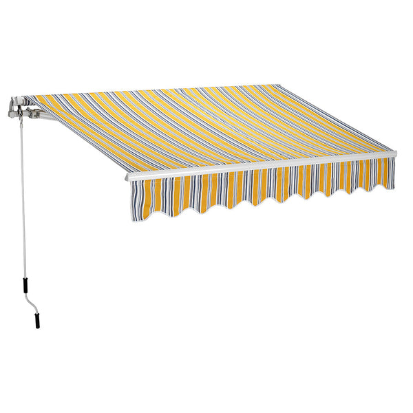 acquista Tenda da Sole Barra Quadra 200x250 cm Tessuto in Poliestere Riga Gialla Scura