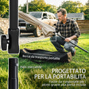 Ombrellone Rettangolare 183x122x222 cm con 3 Inclinazioni in Metallo e Poliestere Beige      