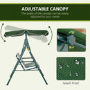 Dondolo 3 Posti da Giardino cm in Acciaio Becker Swing Bianco e Verde
