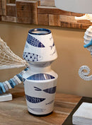 Vaso Ceramica Fish Double Ø14x34 cm in Ceramica Multicolor      
