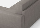 Divano 2 Posti con Pouf 172x145x85 cm Yasel in Tessuto Grigio