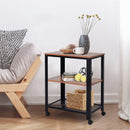 Carrello Portavivande da Cucina 3 Ripiani 60x40x76,5 cm in Metallo e Legno  Nero