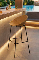 Sgabello Bar Ibiza Senape Set 2 Pz 50x50x98 cm in Polipropilene e Metallo Senape e Nero      