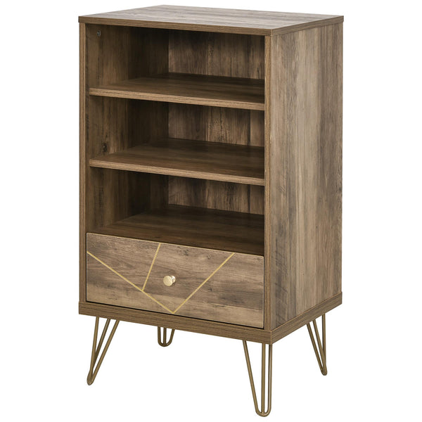 Scaffale Libreria 3 Ripiani 1 Cassetto 48x39x87,2 cm in Truciolare Marrone acquista