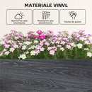 Letto per Orto Fioriera da Esterno 102x102x33 cm con Fondo Aperto e Design a Incastro in Vinile Grigio Scuro      