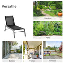 Lettino Prendisole da Giardino in Textilene 169x65x102 cm  UV-A Grigio