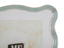 Cornice Elizabeth Celeste 22,7x1,3x27,6 cm in Zinco e Vetro Azzurro e Argento      