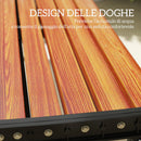 Panchina da esterno 2 posti in metallo, 124x39x39 cm, Legno e Nero      
