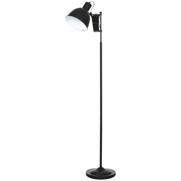 Lampada da Terra con Paralume E27 Estraibile in Metallo Nera sconto