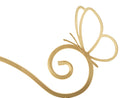 Comodino Mensola Butterfly Coppia 41,5x18x21 cm in Ferro e MDF e Specchio Oro      