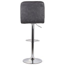 Set 2 Sgabelli 44x38x63/82 cm in Ecopelle con Base Cromata Grigio