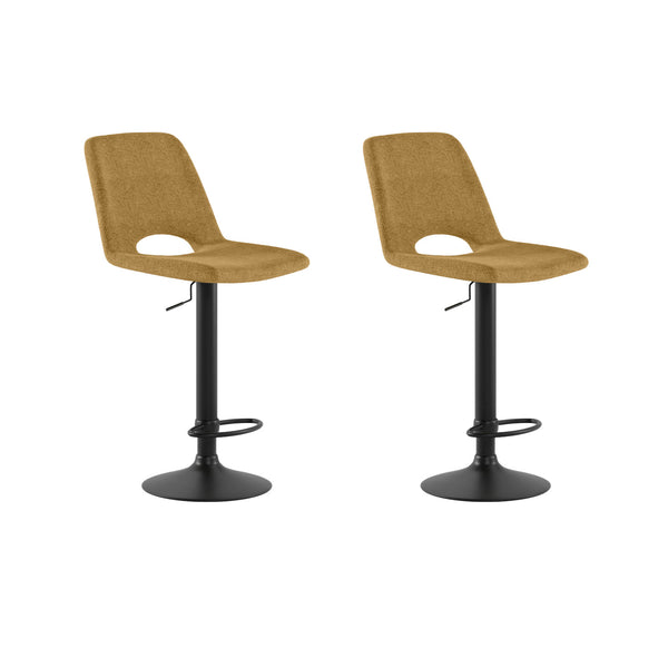 Set 2 Sgabelli Alex 45x52x88,5/103,5 cm con Alzata a GAS in Tessuto Easy-Clean Giallo sconto