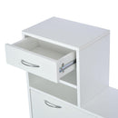 Mobile d'Ingresso Moderno Guardaroba Set Appendiabiti Specchio e Scarpiera 3 in 1 in Legno Bianco 