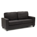 Divano 2 Posti 182x85x77 cmin Tessuto Nero