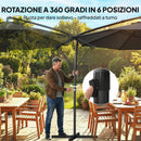 Ombrellone da Giardino a Sbalzo Ø300x235 cm Regolabile in Poliestere UPF30+ Nero      