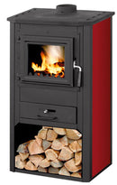 Stufa a Legna 9kW 100 m3 in Acciaio Bordeaux