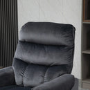 Poltrona Alzapersona Elettrica 1 Motore 79x97x103 cm in Poliestere Effetto Velluto Grigio Scuro