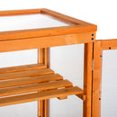 Mini Serra da Giardino 58x44x78 cm 3 Ripiani in Legno e Policarbonato Arancione