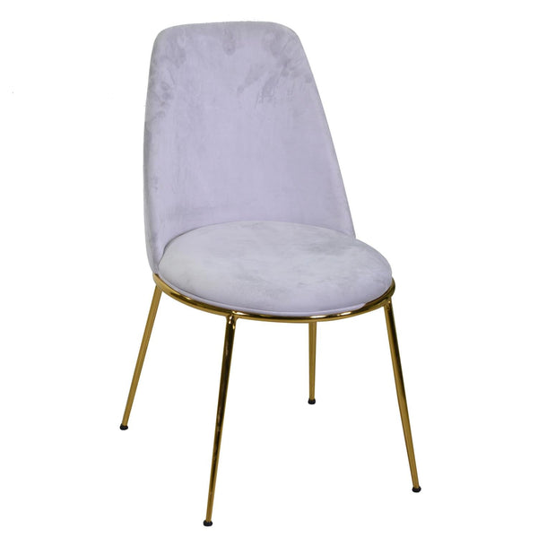 online Sedia Kiev 49x56xh44/85 cm in Tessuto Velluto Grigio/Oro