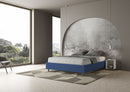 Letto Matrimoniale Senza Testata Imbottito in Similpelle Azelia Blu Varie Misure