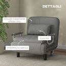 Poltrona Letto Singolo Chaise Longue 78x72x83 cm in Tessuto Grigio