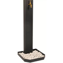 Fontana da Giardino Design a Colonna Ovale Rubinetto in Ottone e Base con Ciottoli Antracite