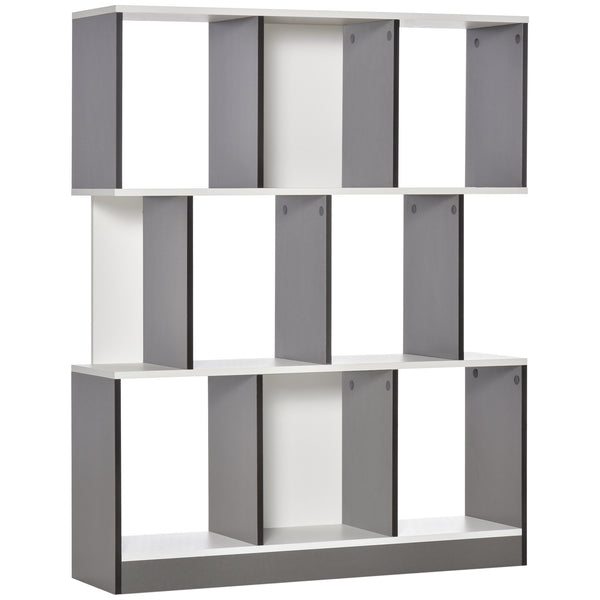 Mobile Libreria a 8 Ripiani 100x24x124 cm in Legno Grigio Carbone prezzo