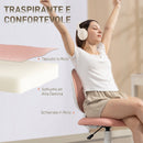 Sedia da Ufficio Ergonomica Girevole 53x59,5x81-89 cm Senza Braccioli in Tessuto a Rete Traspirante Rosa      