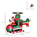 Babbo Natale Gonfiabile su Elicottero 155x63x107 cm con Luci LED Multicolore