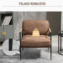 Poltroncina Imbottita 72x76x80 cm in Similpelle Marrone
